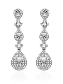 Agato Orecchini pendenti di lusso con zirconi trasparenti AGT-E142PW donna