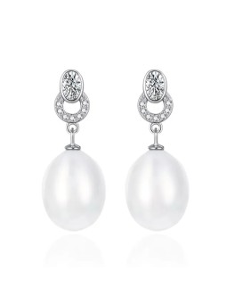 Agato Eleganti orecchini in argento con zirconi e perle AGT-E096PW-P donna