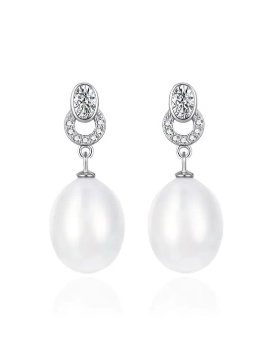 Agato Eleganti orecchini in argento con zirconi e perle AGT-E096PW-P donna