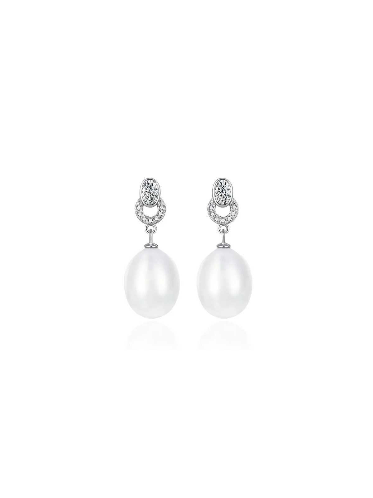 Agato Eleganti orecchini in argento con zirconi e perle AGT-E096PW-P donna