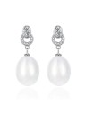 Agato Eleganti orecchini in argento con zirconi e perle AGT-E096PW-P donna