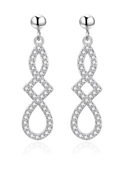 Agato Orecchini pendente in argento con zirconi trasparenti AGT-E036PW donna