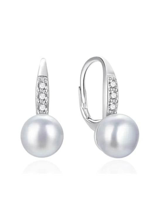 Agato Orecchini pendenti in argento con perle e zirconi AGT-E093LW-P donna