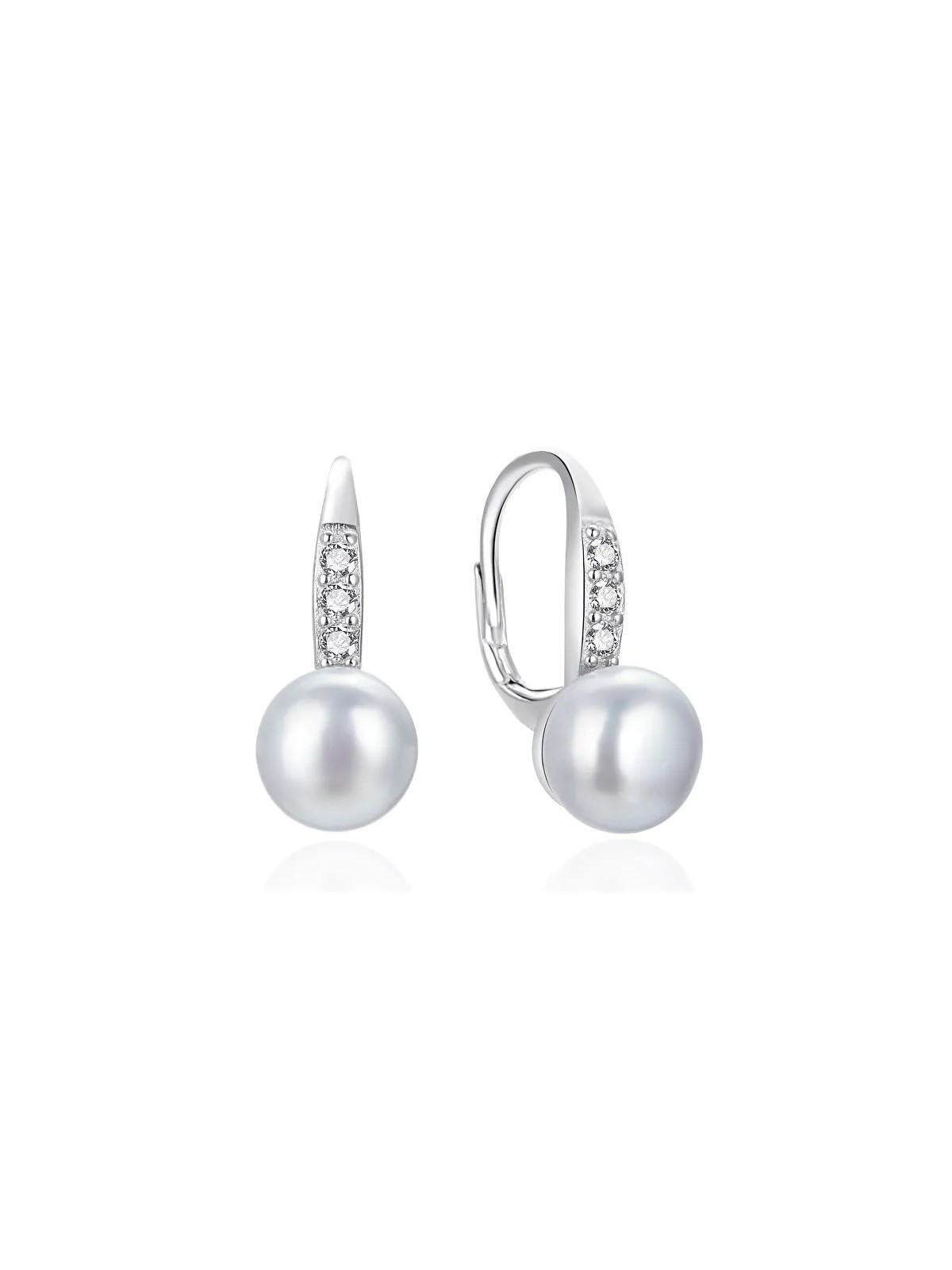 Agato Orecchini pendenti in argento con perle e zirconi AGT-E093LW-P donna