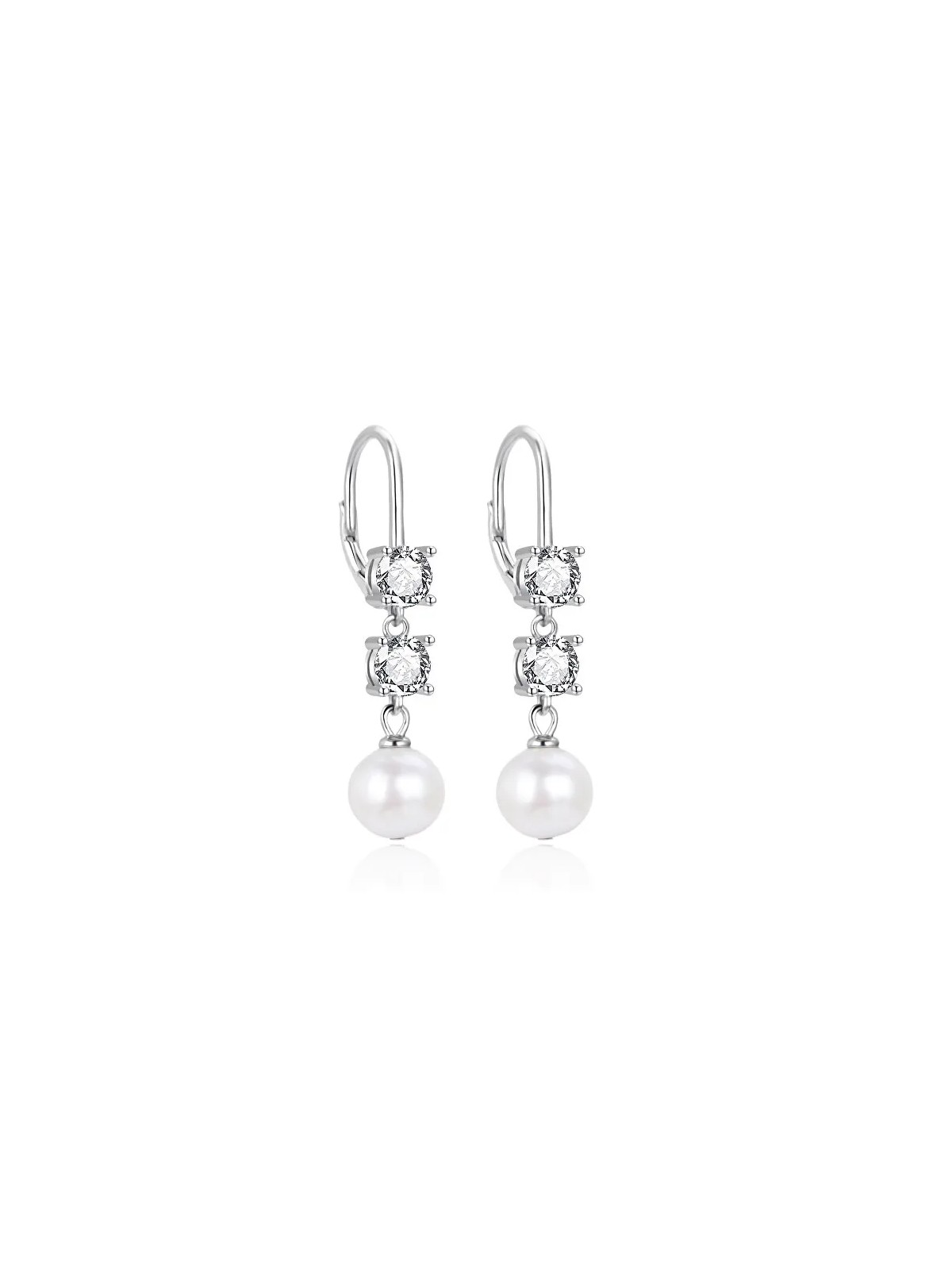 Agato Eleganti orecchini pendenti con zirconi e perle AGT-E094LW-P donna
