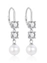 Agato Eleganti orecchini pendenti con zirconi e perle AGT-E094LW-P donna