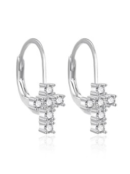 Orecchini pendenti in argento Agato con croce AGT-E110LW da donna