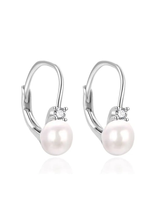 Agato AGT-E115LW-P Orecchini in argento per bambina con perla autentica donna