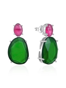 Agato Orecchini pendenti in argento con vetro colorato AGT-E015PC donna