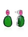 Agato Orecchini pendenti in argento con vetro colorato AGT-E015PC donna