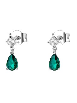 Brosway Orecchini pendente in argento con zirconi cubici Life Green Fancy FLG113 donna