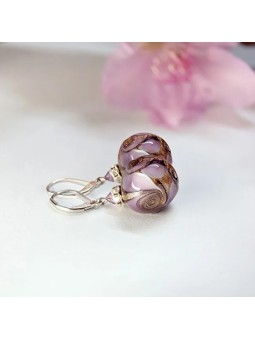 Lampglas Orecchini con avventurina in perle Lampglas Lavender Charm ECQ13/CHI donna
