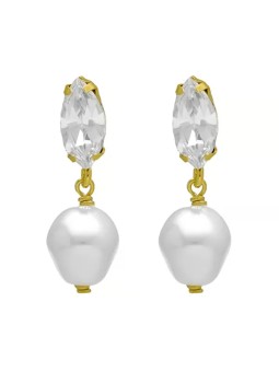 Victoria Cruz Orecchini di perle barocche placcate oro scintillante Purpose A4657-07DT donna