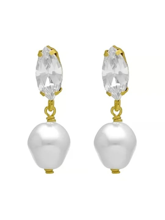 Victoria Cruz Orecchini di perle barocche placcate oro scintillante Purpose A4657-07DT donna