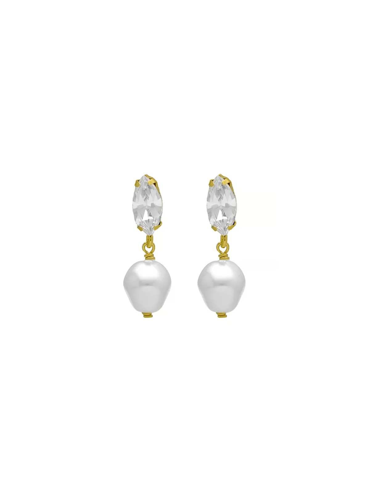 Victoria Cruz Orecchini di perle barocche placcate oro scintillante Purpose A4657-07DT donna