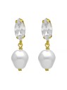 Victoria Cruz Orecchini di perle barocche placcate oro scintillante Purpose A4657-07DT donna