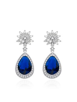 Agato Bellissimi orecchini in argento con zirconi blu AGT-E151PBL donna