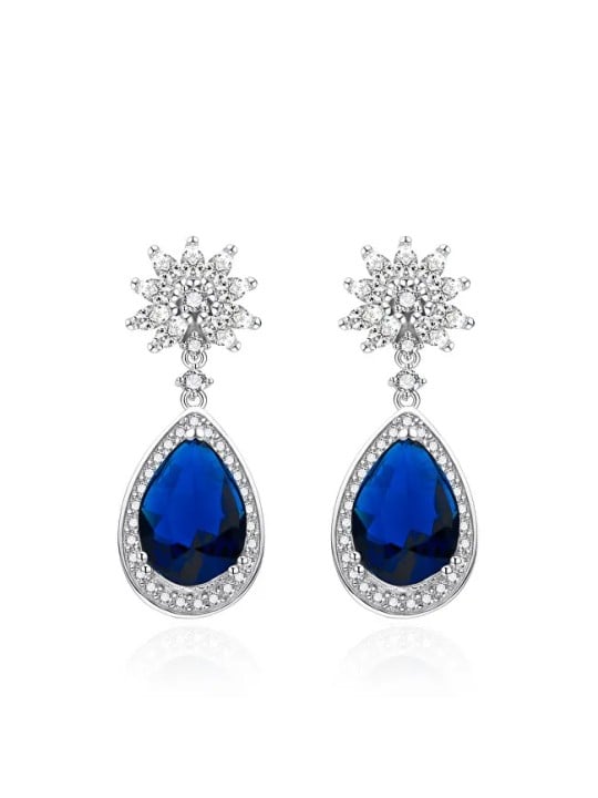 Agato Bellissimi orecchini in argento con zirconi blu AGT-E151PBL donna