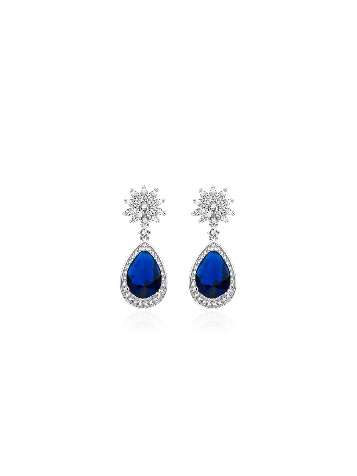 Agato Bellissimi orecchini in argento con zirconi blu AGT-E151PBL donna