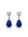 Agato Bellissimi orecchini in argento con zirconi blu AGT-E151PBL donna