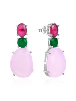 Agato Orecchini pendenti in argento con vetro colorato AGT-E014PC donna