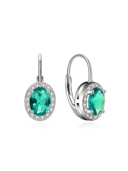 MOISS Orecchini in argento abbagliante con zirconi verdi E0001208 donna