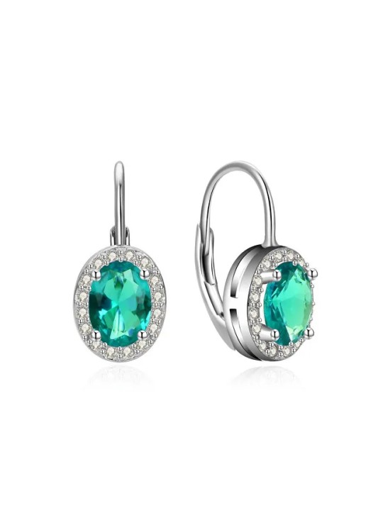 MOISS Orecchini in argento abbagliante con zirconi verdi E0001208 donna