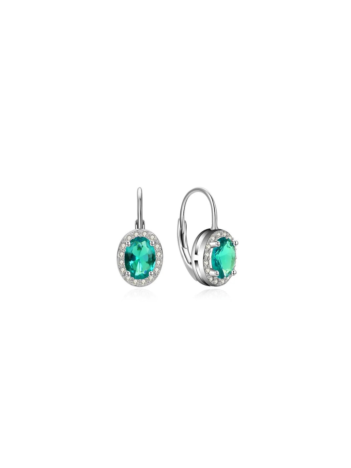 MOISS Orecchini in argento abbagliante con zirconi verdi E0001208 donna