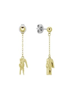 Lacoste Orecchini pendenti placcati oro con pendenti a forma di coccodrillo Coccodrillo 2040472 donna