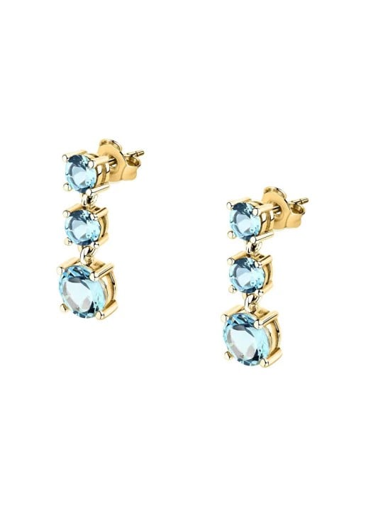 Morellato Orecchini pendenti placcati oro con zirconi azzurri Tesori SAIW301 donna