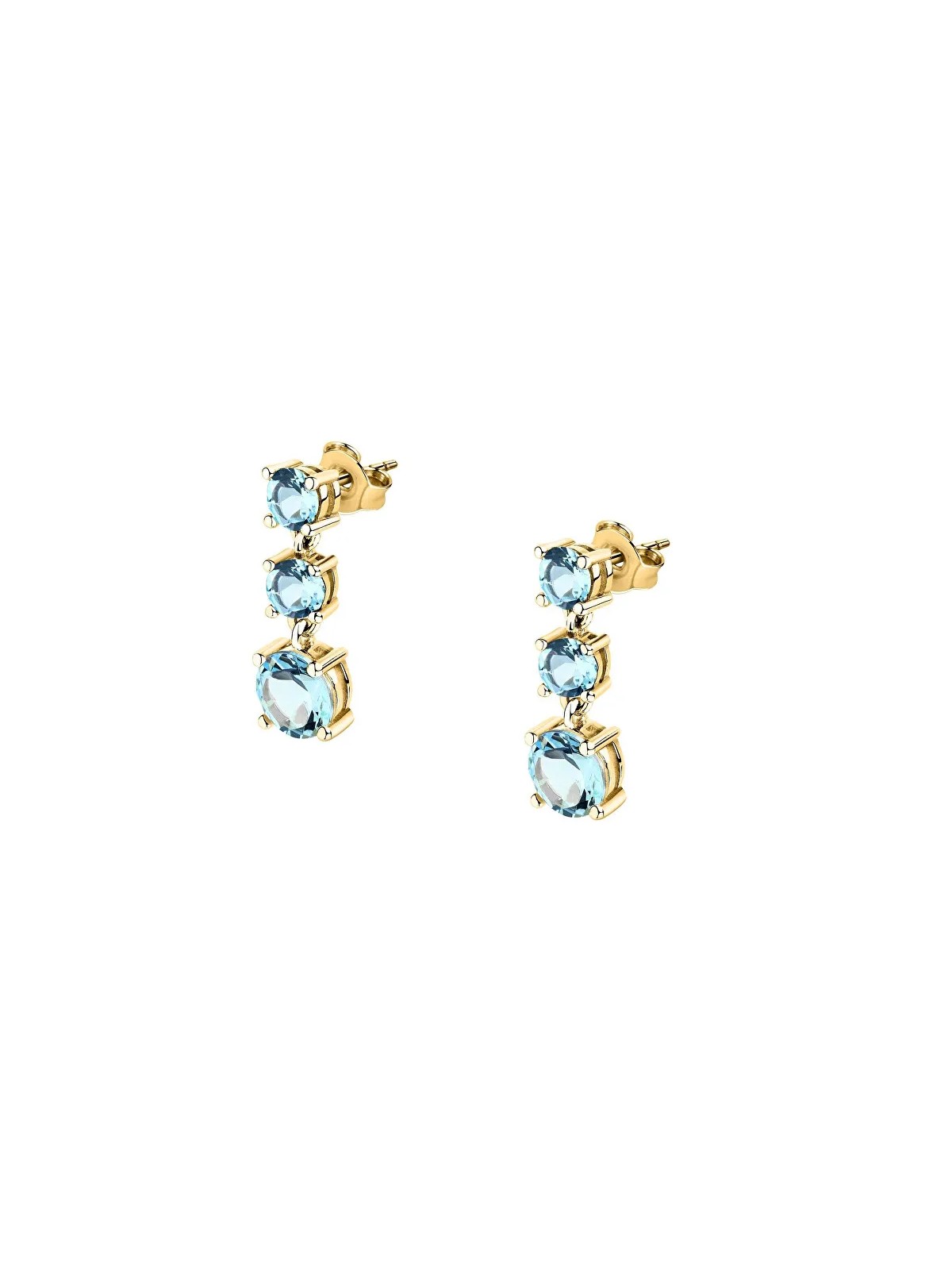 Morellato Orecchini pendenti placcati oro con zirconi azzurri Tesori SAIW301 donna