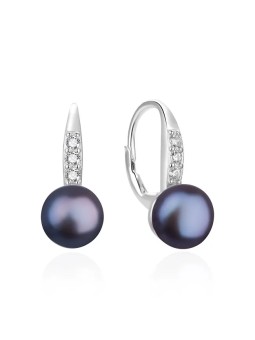 Agato Deliziosi orecchini in argento con perla scura AGT-E233L-PBK donna
