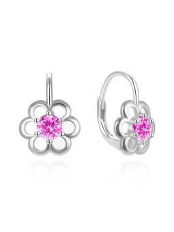 Agato Orecchini a forma di fiore in argento con zircone rosa AGT-E225LP donna