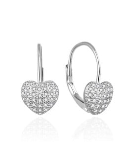 Agato Orecchini pendenti in argento Cuori con zirconi AGT-E195LW donna
