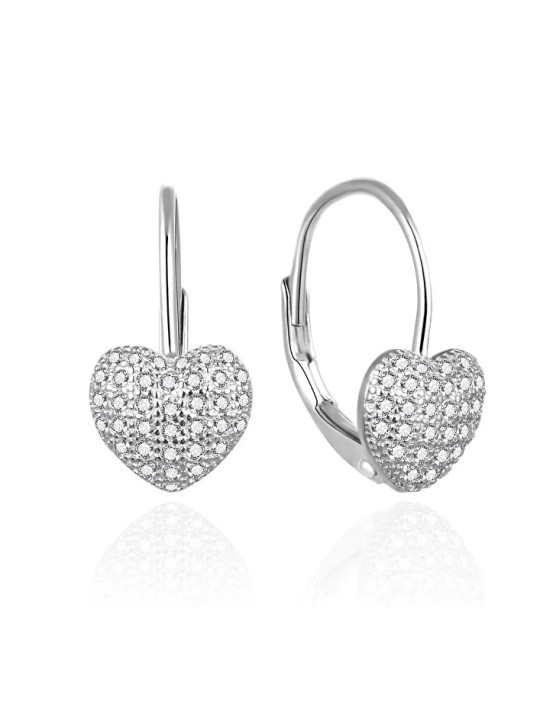 Agato Orecchini pendenti in argento Cuori con zirconi AGT-E195LW donna