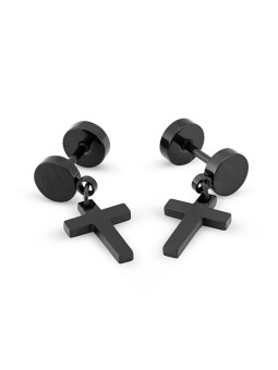 Troli Eleganti orecchini in acciaio a forma di croce KS-141 unisex