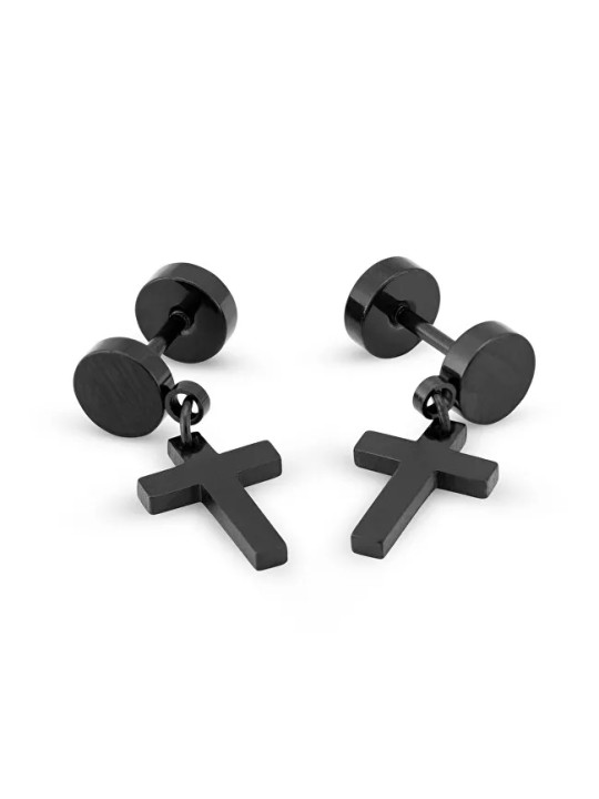 Troli Eleganti orecchini in acciaio a forma di croce KS-141 unisex
