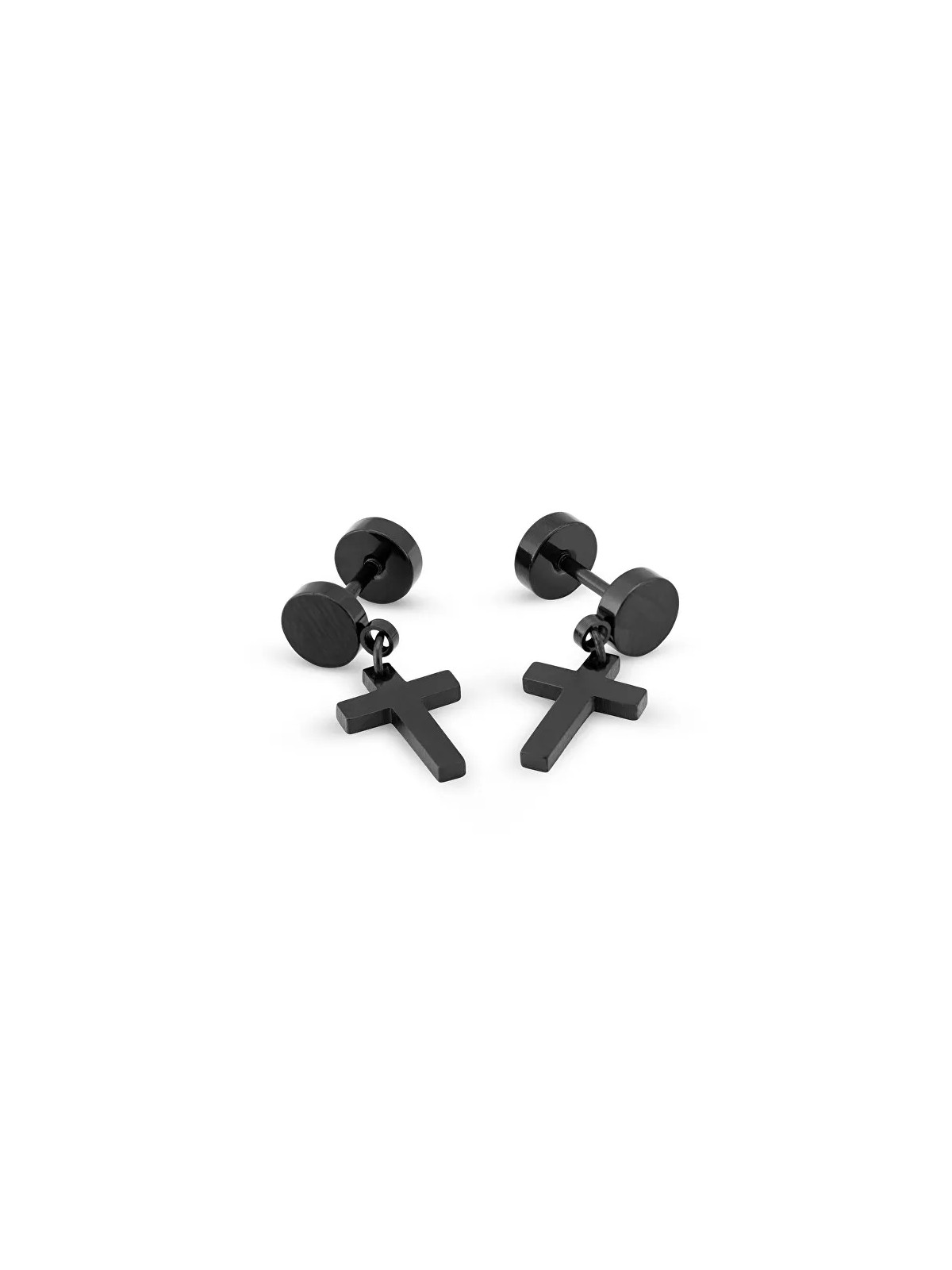 Troli Eleganti orecchini in acciaio a forma di croce KS-141 unisex