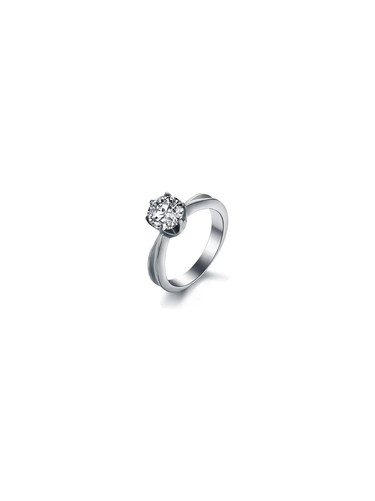 Troli Anello in acciaio con cristallo KRS-174 - Diametro: 54 mm donna