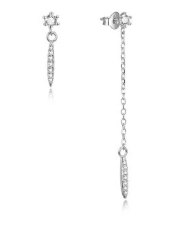 Beneto Orecchini asimmetrici in argento con zirconi AGUP1974 donna
