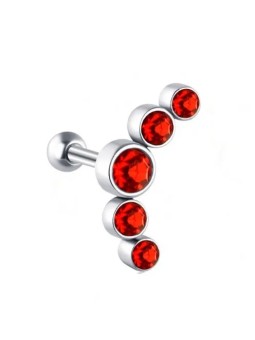 Troli Orecchino singolo lungo in acciaio con zirconi rossi VHLLE00669SR donna
