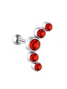 Troli Orecchino singolo lungo in acciaio con zirconi rossi VHLLE00669SR donna