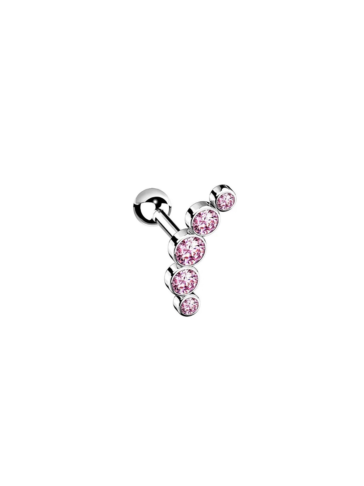 Troli Orecchino singolo lungo in acciaio con zirconi rosa VHLLE00669SRP donna