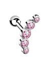 Troli Orecchino singolo lungo in acciaio con zirconi rosa VHLLE00669SRP donna