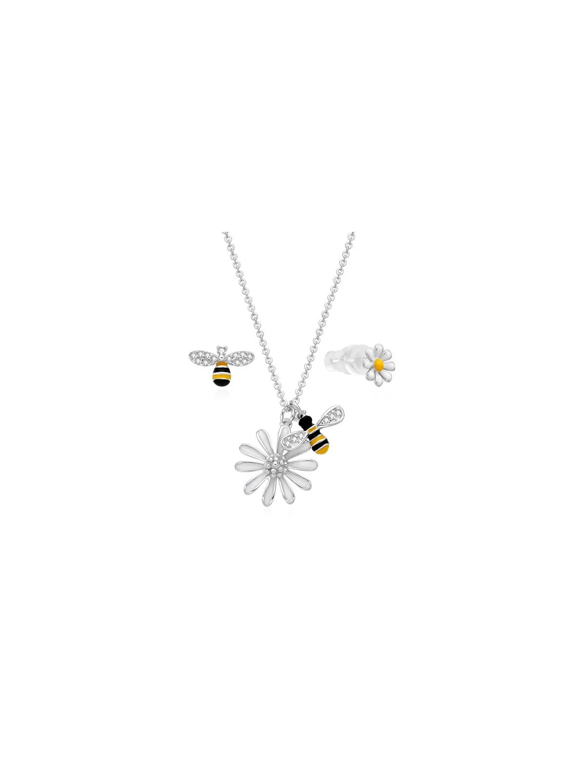 MOISS Giocoso set di gioielli in argento Bees S0000691 (collana, orecchini) donna