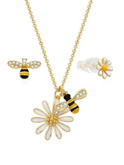 MOISS Giocoso set di gioielli placcati in oro Bees S0000692 (collana, orecchini) donna