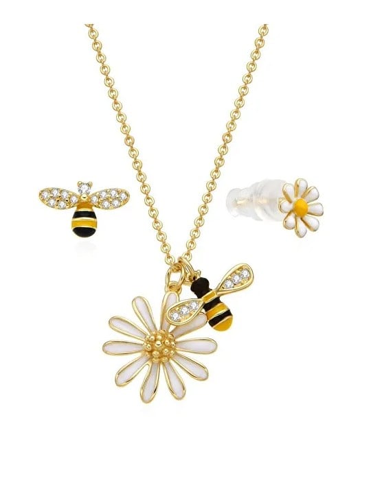 MOISS Giocoso set di gioielli placcati in oro Bees S0000692 (collana, orecchini) donna