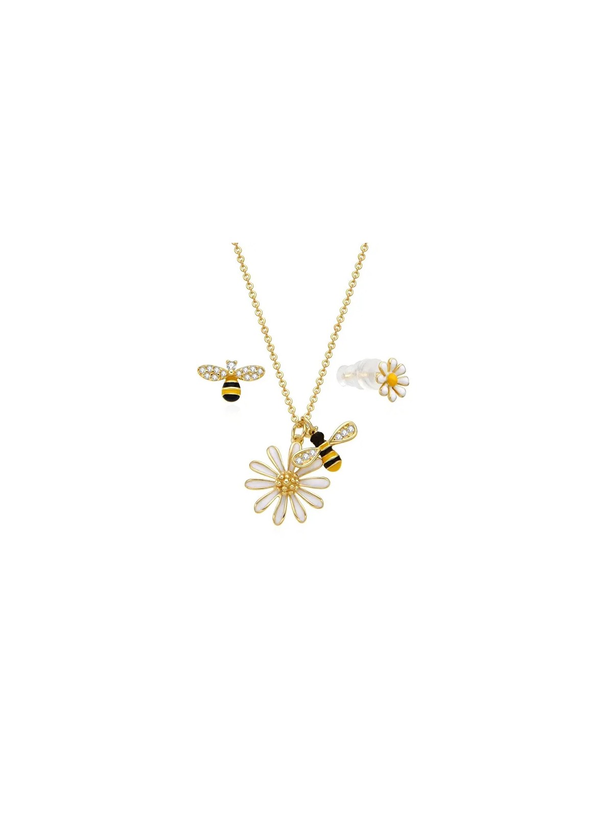 MOISS Giocoso set di gioielli placcati in oro Bees S0000692 (collana, orecchini) donna