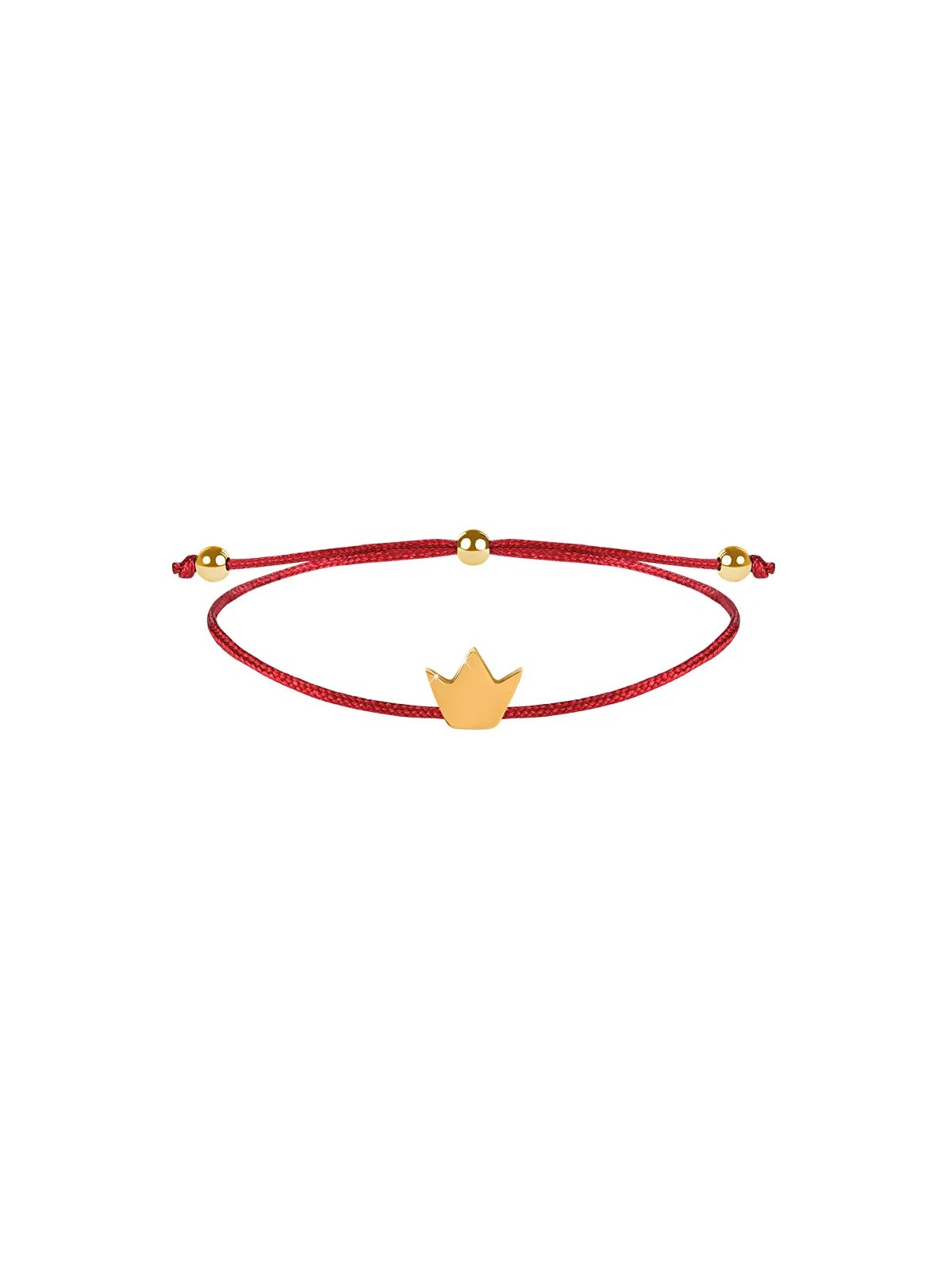 Troli Braccialetto con cordino Corona Rosso/Oro donna