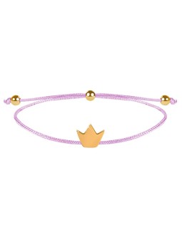 Troli Braccialetto con cordino Corona Rosa/Oro donna